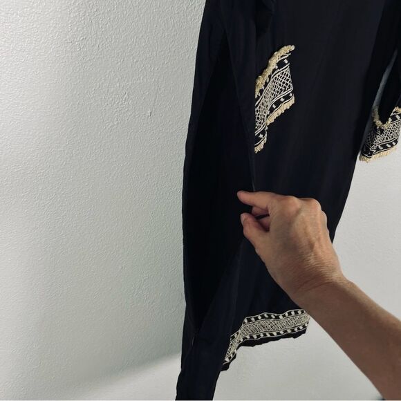 Gretchen Scott Cotton Embroidered Mini Dress in Fringe Binge Boho Size Medium - Picture 4 of 10